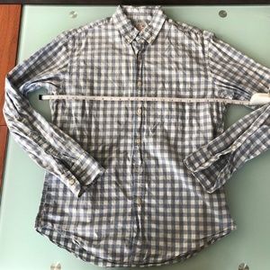 J.Crew Sky Blue Gingham 100% Cotton Button Down